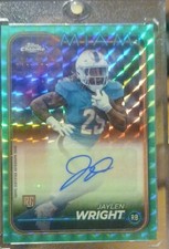 2024 Topps Chrome - Rookie Autographs Jaylen Wright Aqua Refractor /199 (AU, RC)