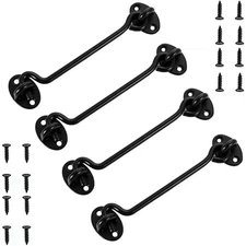 4 Pack Barn Door Latch Door Lock Hardware Sliding Door Lock Eye Hook Latch wi...