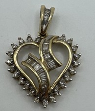 Beautiful 10k DIAMOND HEART PENDANT