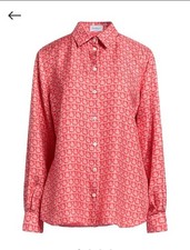 SALVATORE FERRAGAMO PATTERNED WOMENS SILK BLOUSE BRAND NEW WITH TAGS SIZE 44