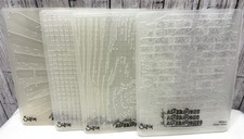 Tim Holtz BRICK WALL Wood Grain Sun Rays Embossing Folders Lot of 4