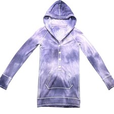 VTG Abercrombie Fitch Hooded Henley Tunic Womens Medium Purple Bella Swan Y2K