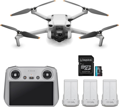Mini 3 Fly More Combo ( RC) with 128GB Memory Card   Lightweight and Foldable Mi
