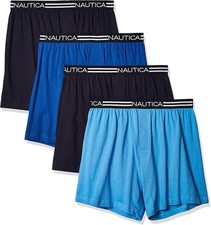 Nautica Men's 4 Pack Classic Cotton Loose Knit Boxers XXL