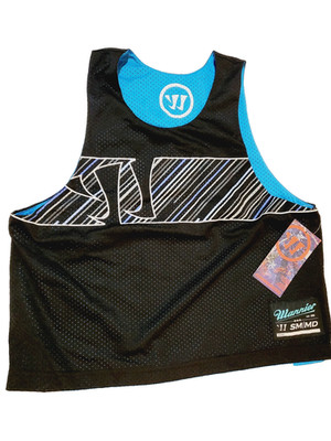 Warrior Men's Small Medium Black Blue Laser Reversible Lacrosse Pinnie NWT