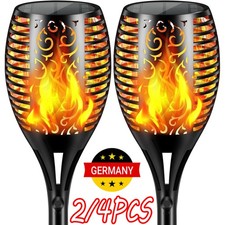 96LED Solarleuchte Garten Beleuchtung Solar Licht Lampe Fackel Leuchte Flamme