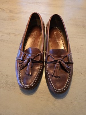 Jonhson&Murphy Passport Brown Leather Tassled Dress Shoe Loafers Mens Size 8.5 