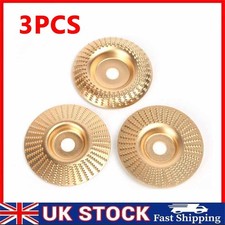 3PCS Wood Carving Disc, 4inch Angle Grinder Attachments Wood Shaping Disc UK~