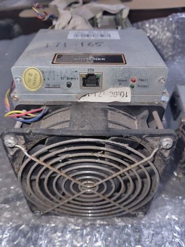 Bitmain Antminer S9 13.5TH/s Bitcoin Miner BTC + 100-264V PSU needs cleaning