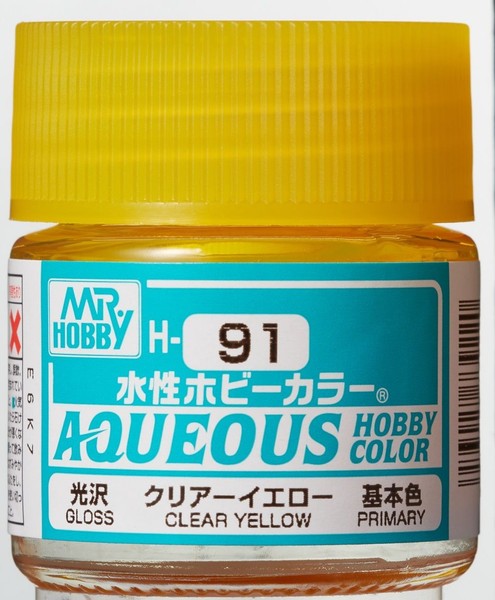 Mr Hobby - Gunze H-091 - Aqueous Hobby Colors (10 Ml) Clear Yellow-image