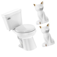 2 Pack Toilet Bolt Covers, Ceramic Toilet Bolt Caps Lovely Cate Toilet Screw ...