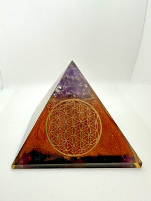 Amethyst Pyramid Crystal Healing Orgonite Chakra Crystal Organ Reiki Stone- Gift