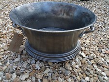 Champagne Wine Cooler Ice Bath  Dark Silver Vintage Antique Finish Bucket Copper