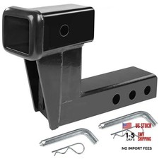 Trailer Hitch Riser for 2" Receivers, 6" Rise or Drop Solid  Steel Height