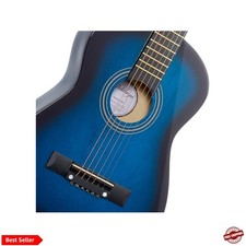 30-inch Beginner Acoustic Guitar Package Blue, Basic Starter Kit w/Gig Bag, S...