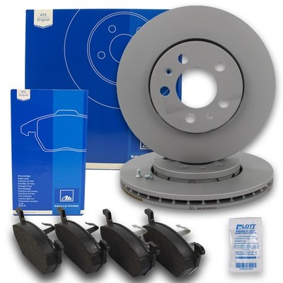 ATE Bremsscheiben Ø256mm + Beläge vorne passend für VW Golf 4 Polo 9N 6R Skoda