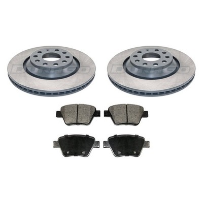 For Volkswagen Golf R 12-13 Titanium Series Plain Rear Brake Kit w Ceramic Pads