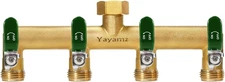 Garden Hose Splitter, 3/4” Rust and Freeze Resistant Outdoor Hose Manifold 