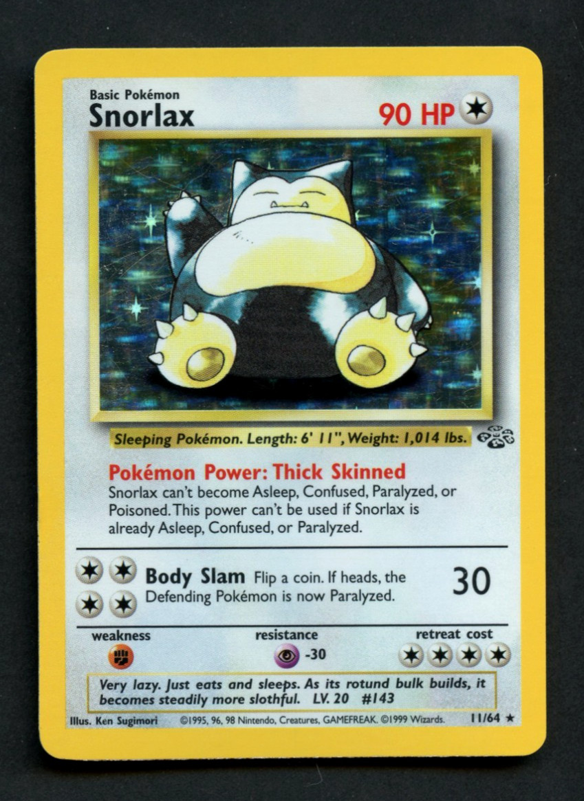 Pokemon Card: SNORLAX Unlimited Jungle 11/64 Holo (MP)