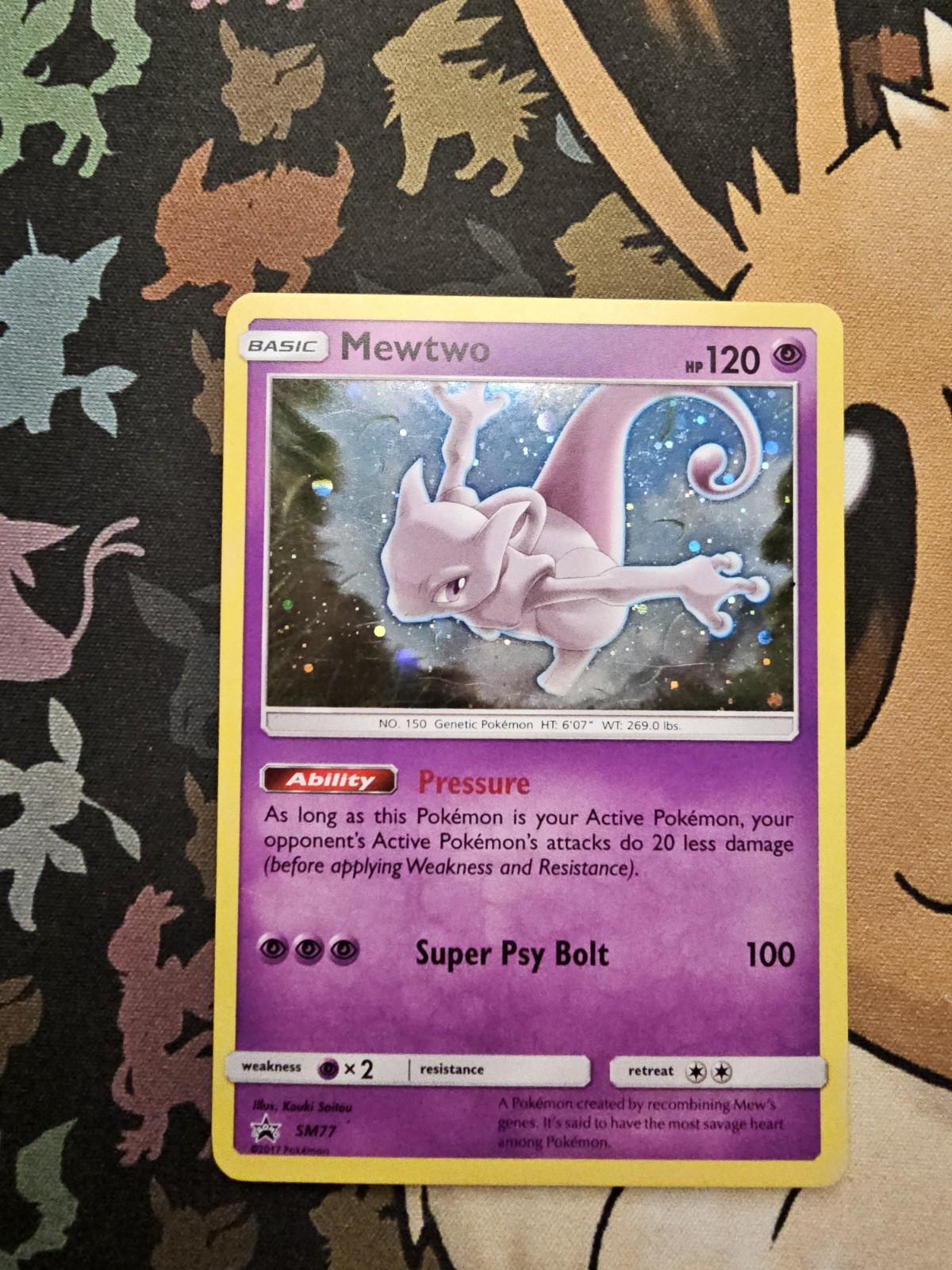 Pokémon Mewtwo TCG SM77 Cosmic Holo Black Star Promo Card NM Condition