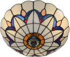 Skyweel 16 Inch Vintage Chandeliers Light Tiffany Style Ceiling Light Stained...