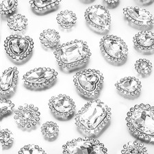 Sew on Rhinestones 50 PCS Mixed Shapes Glass Rhinestones Sew on Crystal Gems ...
