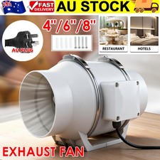 Industrial Vent Hydroponic Silent Extractor Fan Duct 4/6/8" Inch Inline Exhaust