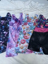 Girls' Assorted Gymnastics Leotards Set, Colorful Designs 4