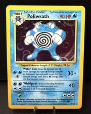 Poliwrath 13/102 Base Set Unlimited Holo Rare Pokemon Card WOTC 1999 Creased HP
