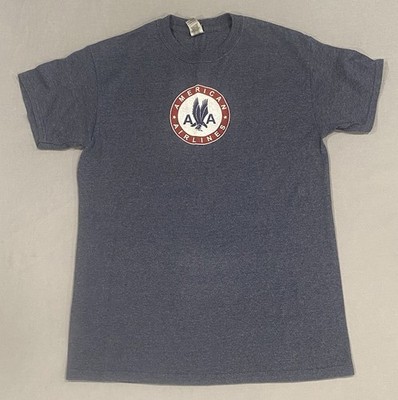American Airlines Men s T-shirt M Blue Private Label Ultra Cotton Blend Retro