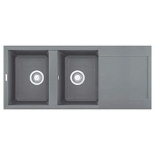 Elleci Lavello 2 vasche (116x50cm) EASY 500 Titanium Metal LMY50073