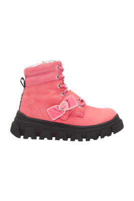 MonnaLisa Nubuk-Schnürstiefel Mädchen Schuhe Kinder Gr. EU 27 Pink Mädchen Neu