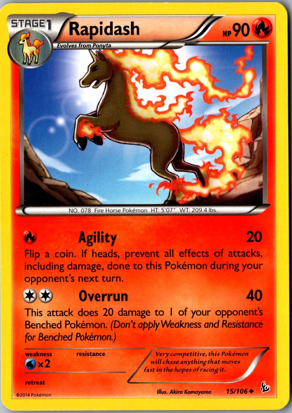 Rapidash 15/83 Rare Generations Lightly Played Pokemon Card TCG Single