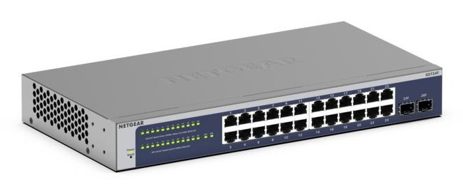 NETGEAR GS724Tv6 Managed L2+/L3 24x Port Gigabit Ethernet, 2x SFP, 1U