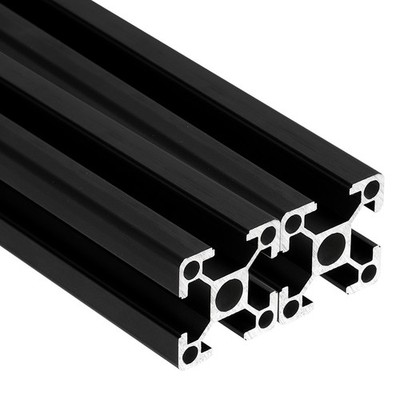 Für 2 Stück 450mm Aluprofil 2020 mit Linearschiene, schwarz