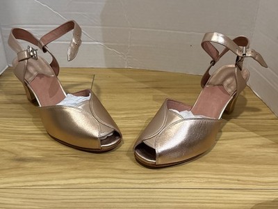 American Duchess Lido Vintage Style Retro Sandals in Rose Gold/Champagne Size 9