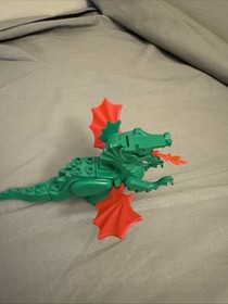 Lego Classic Green Dragon Figure w Red Wings, 6056 6076 6082 6087 Vintage Knight