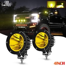Pair 4 Inch 120w Amber Led Pod Lights Spot Driving Lights Off Road Fog Lights