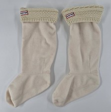 Women  s Hunter Boot Fleece Liner Cream Socks Knit Cuff Size ML US 8-10 Farmhouse