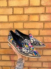 NICHOLAS KIRKWOOD Ladies Black Floral Multicoloured flat pointed toe shoes UK 8