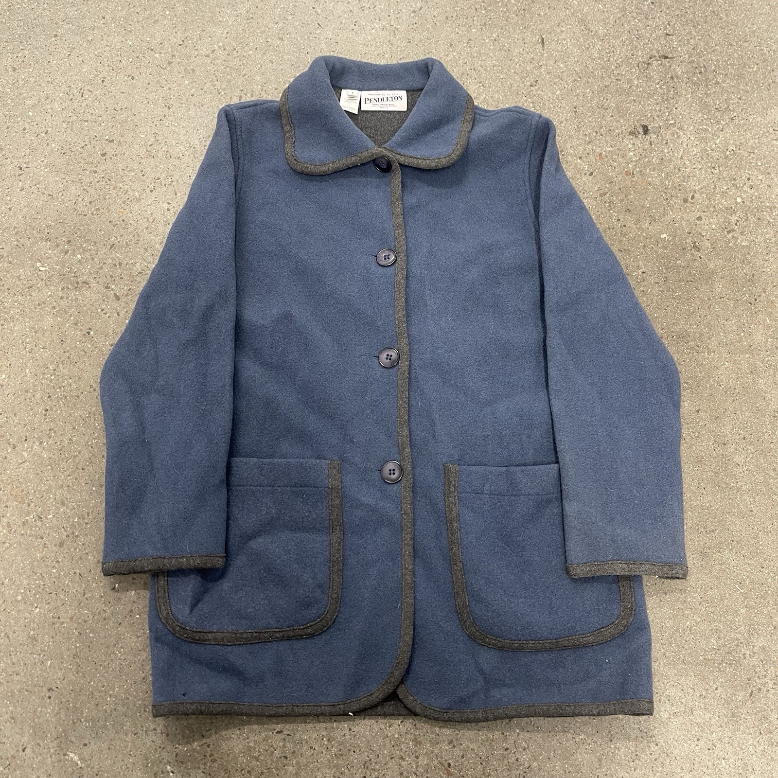 Pendleton Jacket Blue Virgin Wool Coat Size 6 - image 1