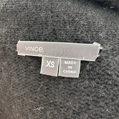 Cárdigan para mujer VINCE Yak Wool XS negro frente abierto drapeado suave cálido suéter - Imagen 5 de 6