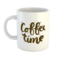 Kaffeetasse Coffee Time Kaffee Zeit Keramik Tasse Weiß Geschenkidee Souvenir Prä