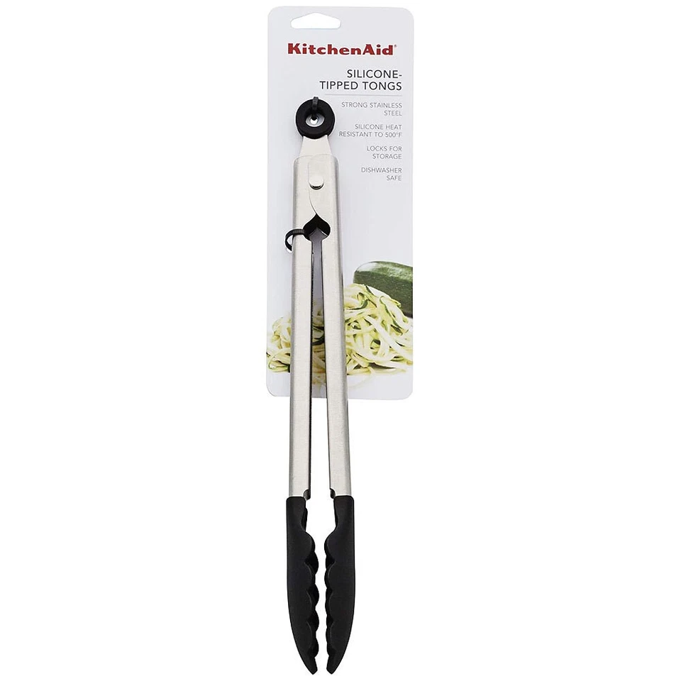 KitchenAid KO094OHOBA 12" Silicone Tipped SS Tongs - Image 3 of 4