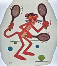Original Vintage 1977 Pink Panther Tennis Iron On Transfer
