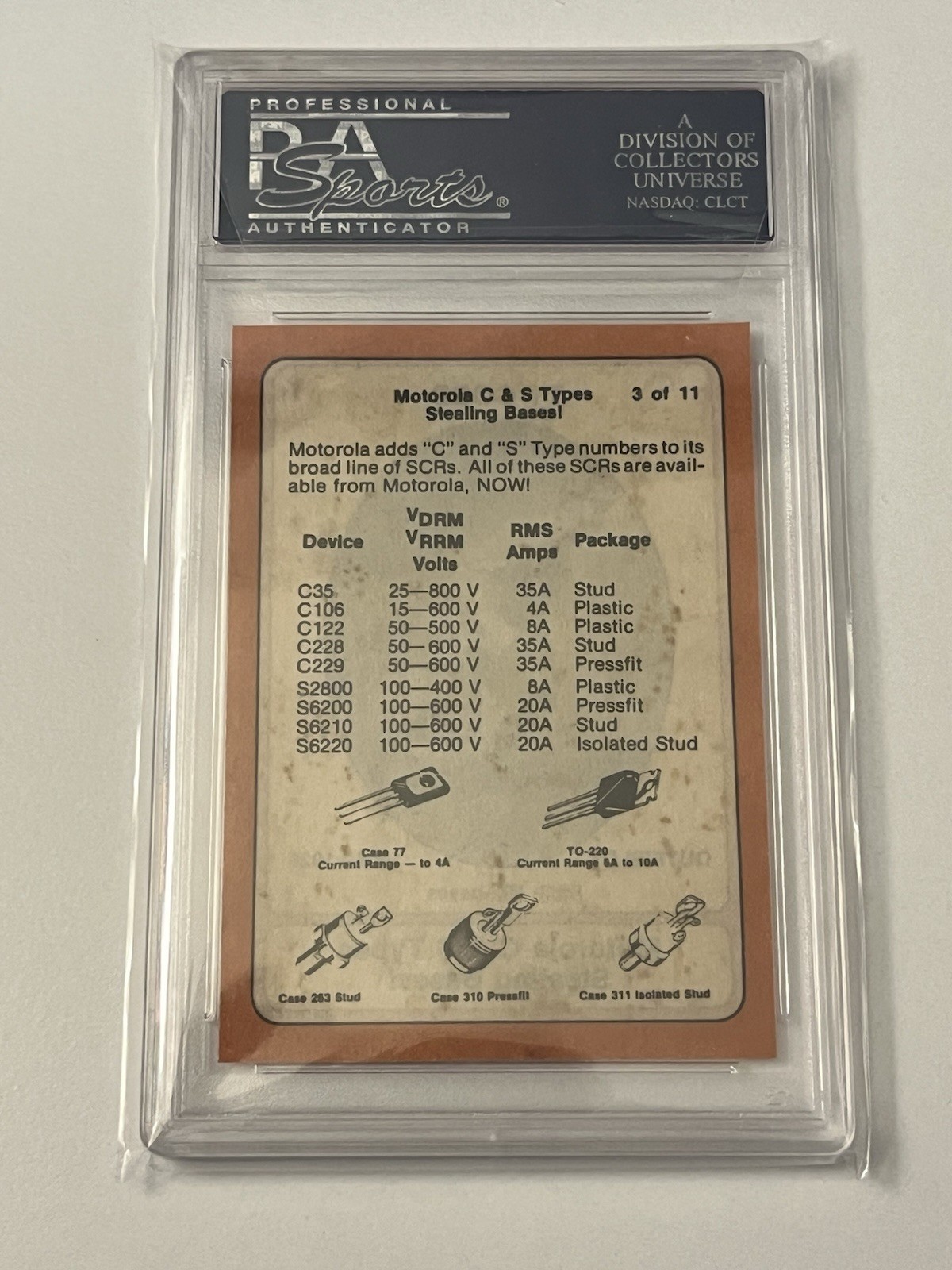 1976 MOTOROLA TY COBB # 3 PSA 6 view 2
