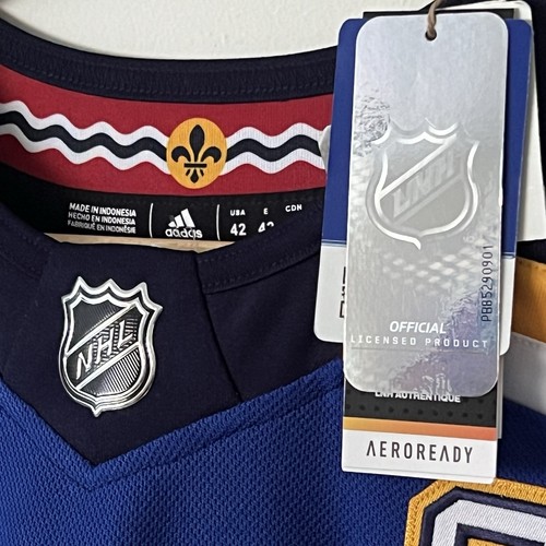 Authentic Adidas Ryan O’Reilly St. Louis Blues Men's 42 Home PRIMEGREEN Jersey - Picture 9 of 13