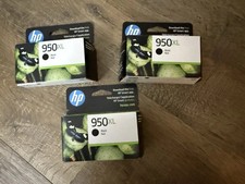 3 Original HP 950XL BLACK Ink Cartridges May And November 2025 New Unopened