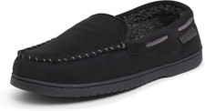 Men'S Breathable Memory Foam Indoor Outdoor Keaton Moccasin Slipper with Wide Wi