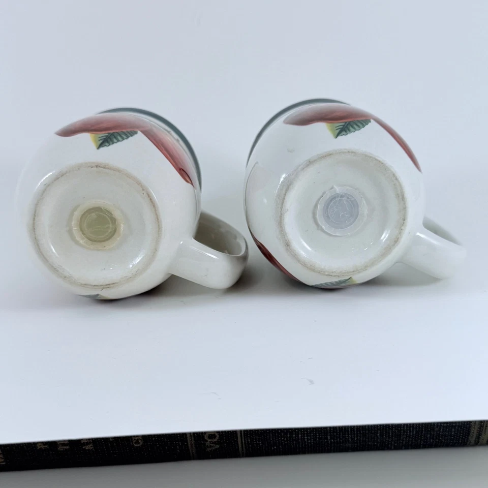 Juego de saleros y pimenteros taza manzana vintage cerámica granja cocina decoración Foto 3 de 4